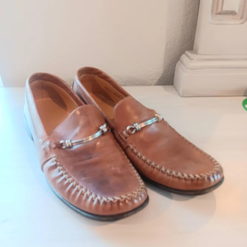 Cole Haan Country Loafers Womens 7.5 Narrow Leather Brown Horsebit Made in Italy - Picture 2 of 6